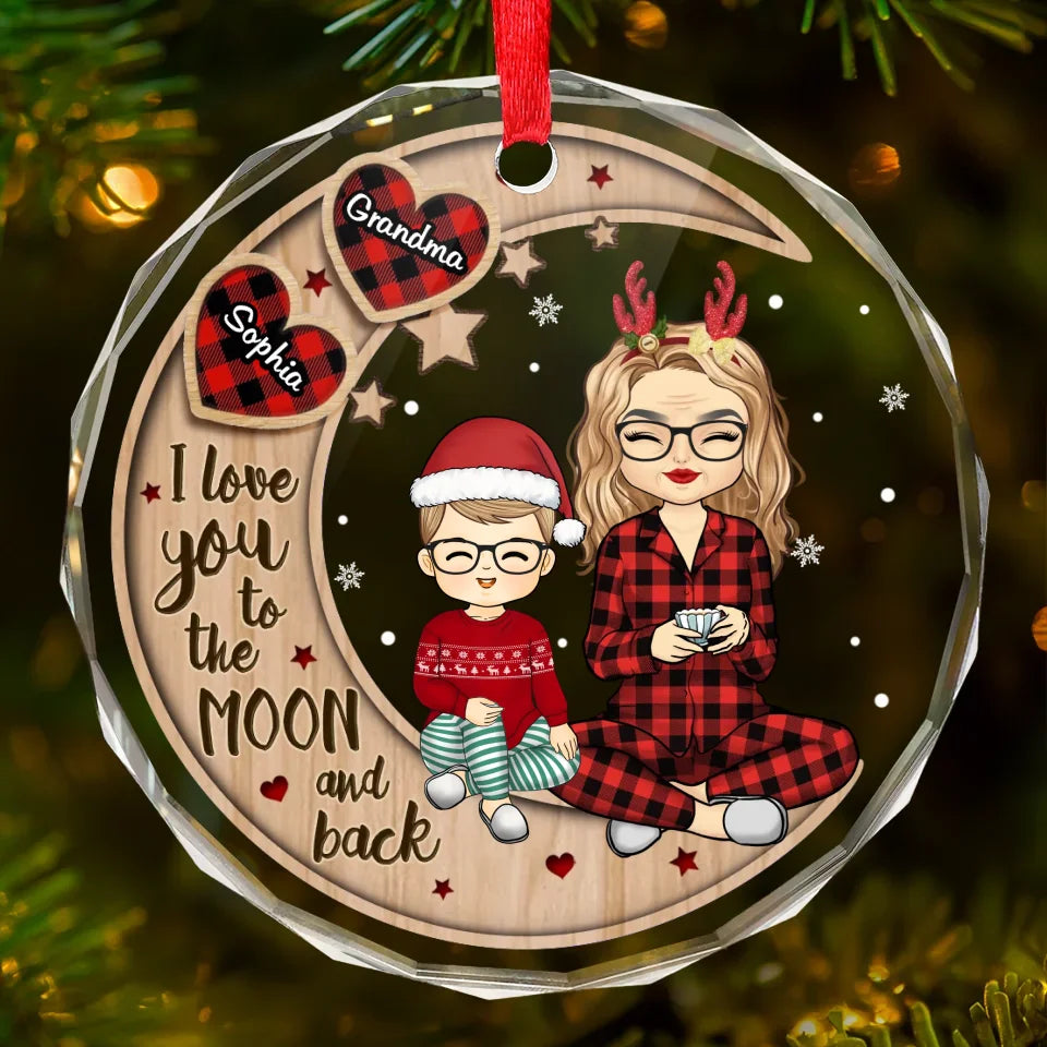 Time Spent With Them Is Always Priceless - Family Personalized Custom Circle Glass Ornament - Christmas Gift For Grandma, Grandpa