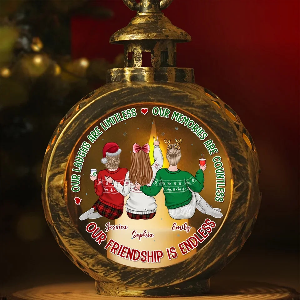 If You Weren't Here, Christmas Won't Be The Same - Bestie Personalized Custom Candlelight Lantern Ornament - Christmas Gift For Best Friends, BFF, Sisters