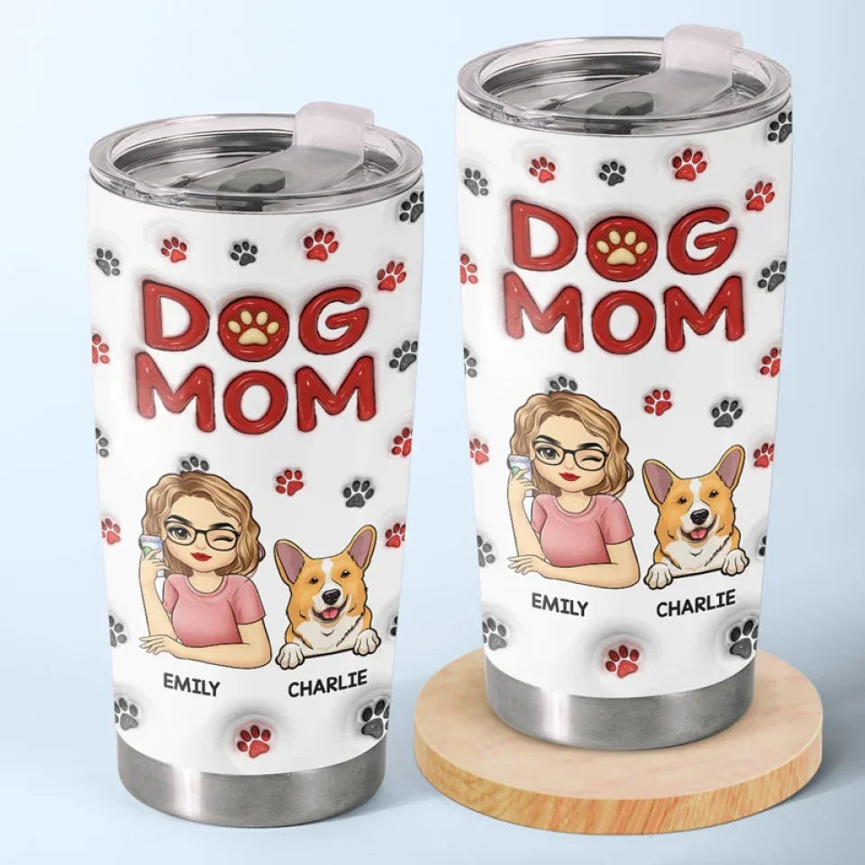 Thе Bеst Thеrapist Has Fur And Four Lеgs - Dog & Cat Personalized Custom 3D Inflated Effect Printed Tumbler - Gift For Pet Owners, Pet Lovers