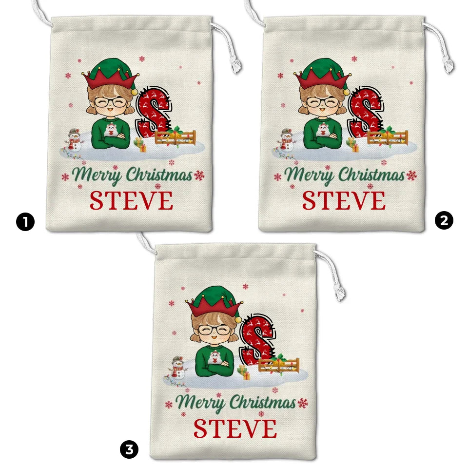 Merry Christmas - Personalized Custom Christmas Favor Bag - Christmas Gift For Kid