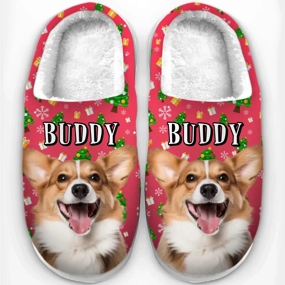 Custom Photo Wagging Tails, Happy Hearts - Dog & Cat Personalized Custom Fluffy Slippers - Christmas Gift For Pet Owners, Pet Lovers