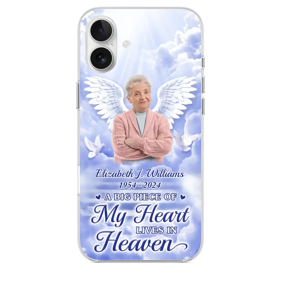 Custom Photo To Live In Hearts We Leave Behind - Memorial Personalized Custom Clear Phone Case - Sympathy Gift For Family Members