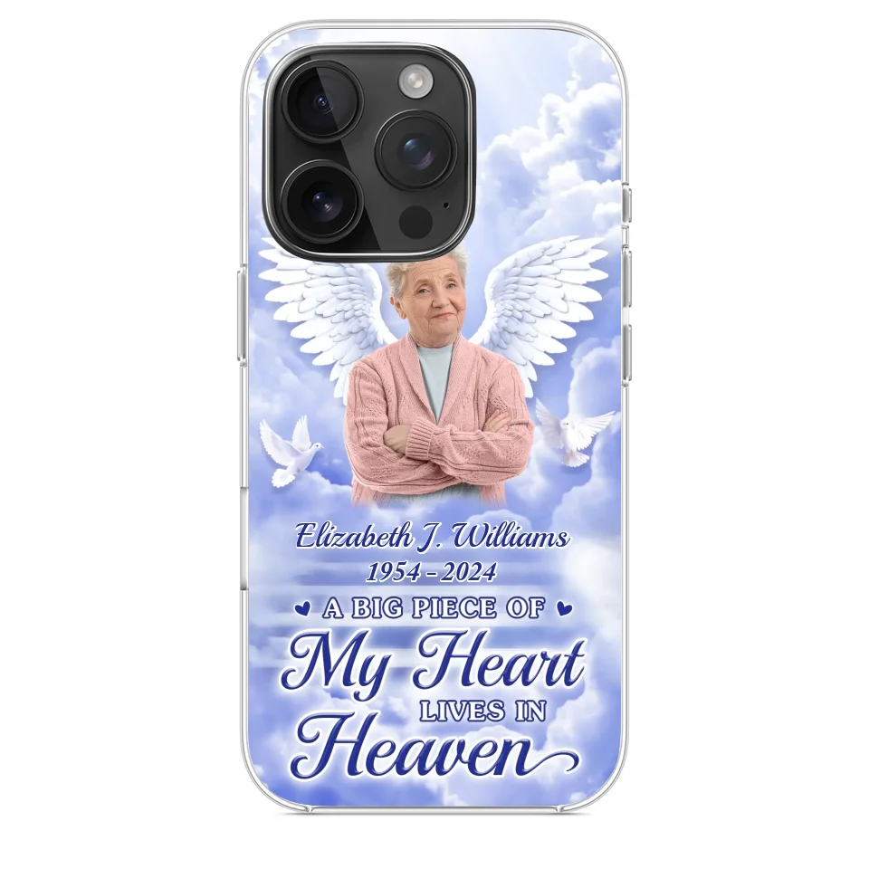 Custom Photo To Live In Hearts We Leave Behind - Memorial Personalized Custom Clear Phone Case - Sympathy Gift For Family Members