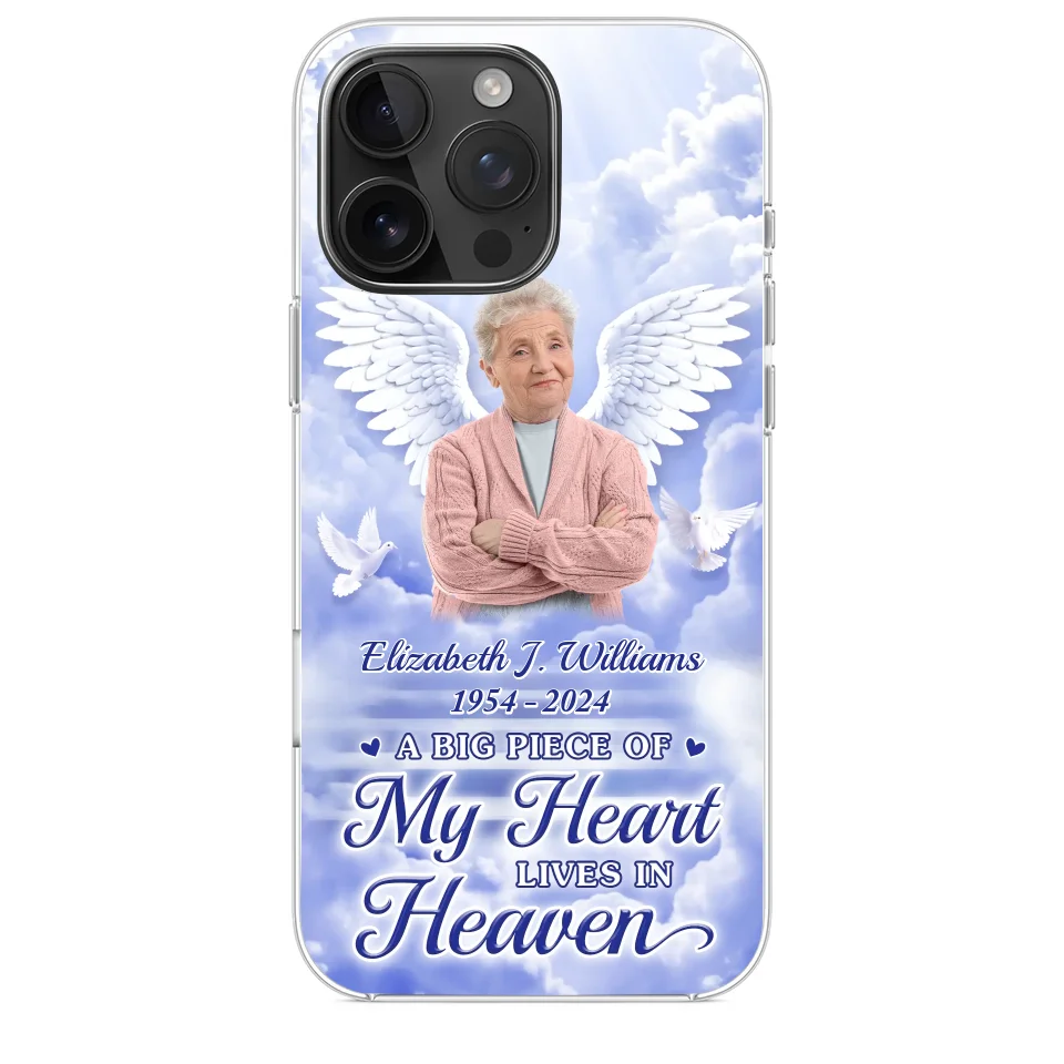 Custom Photo To Live In Hearts We Leave Behind - Memorial Personalized Custom Clear Phone Case - Sympathy Gift For Family Members