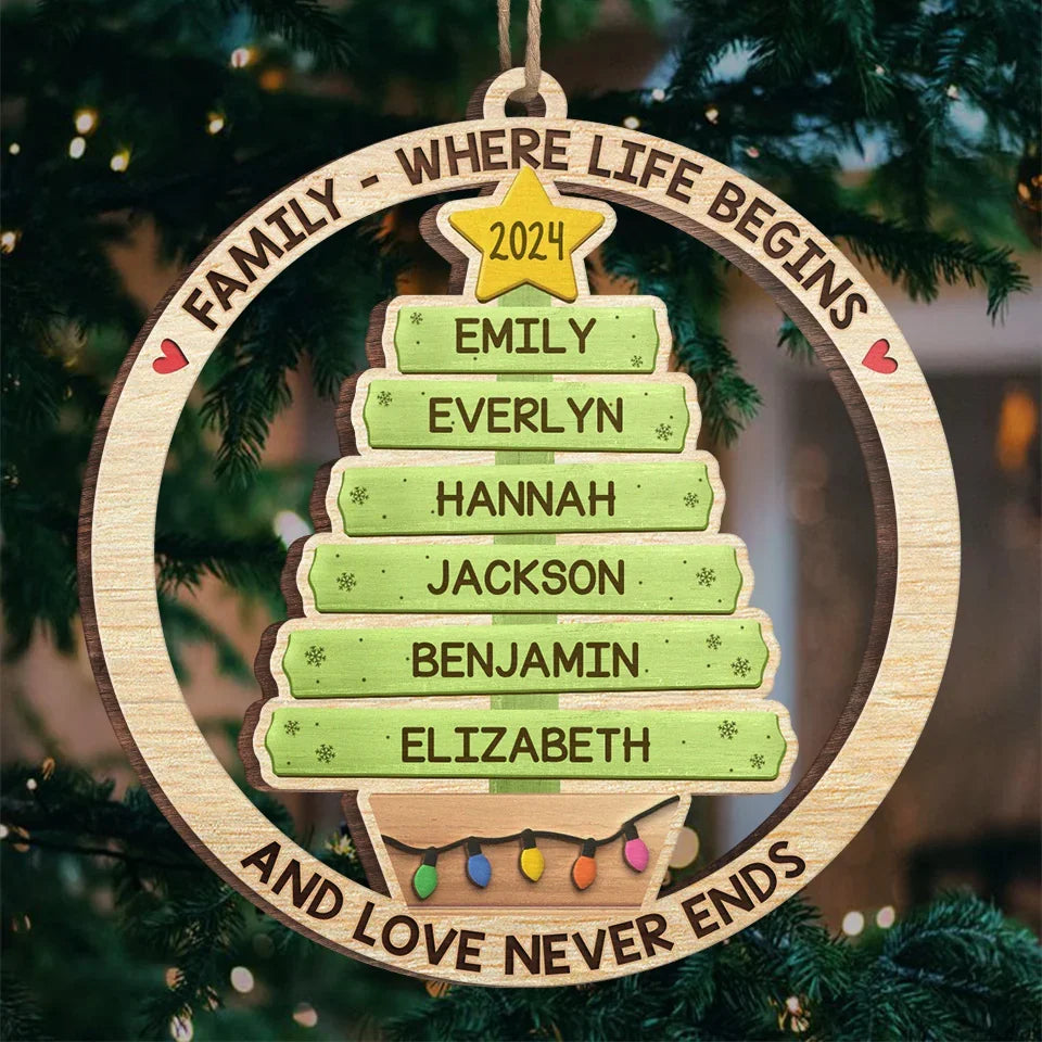 The Family Is One Of Nature's Masterpieces - Family Personalized Custom Ornament - Wood Custom Shaped - Christmas Gift For Family Members