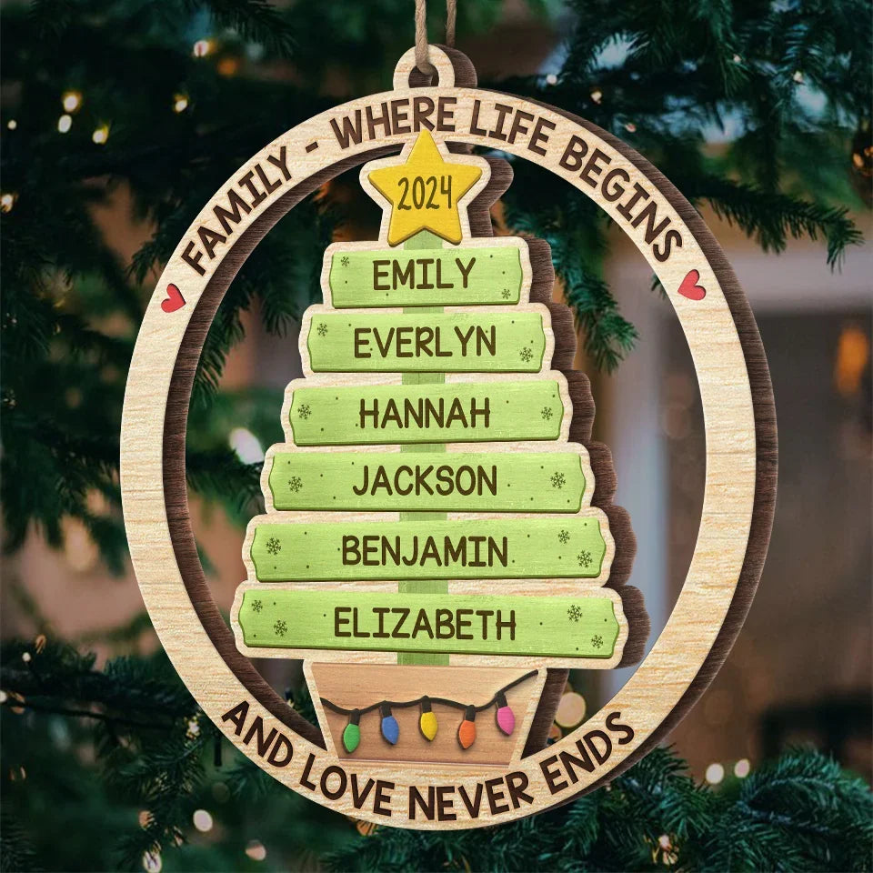 The Family Is One Of Nature's Masterpieces - Family Personalized Custom Ornament - Wood Custom Shaped - Christmas Gift For Family Members