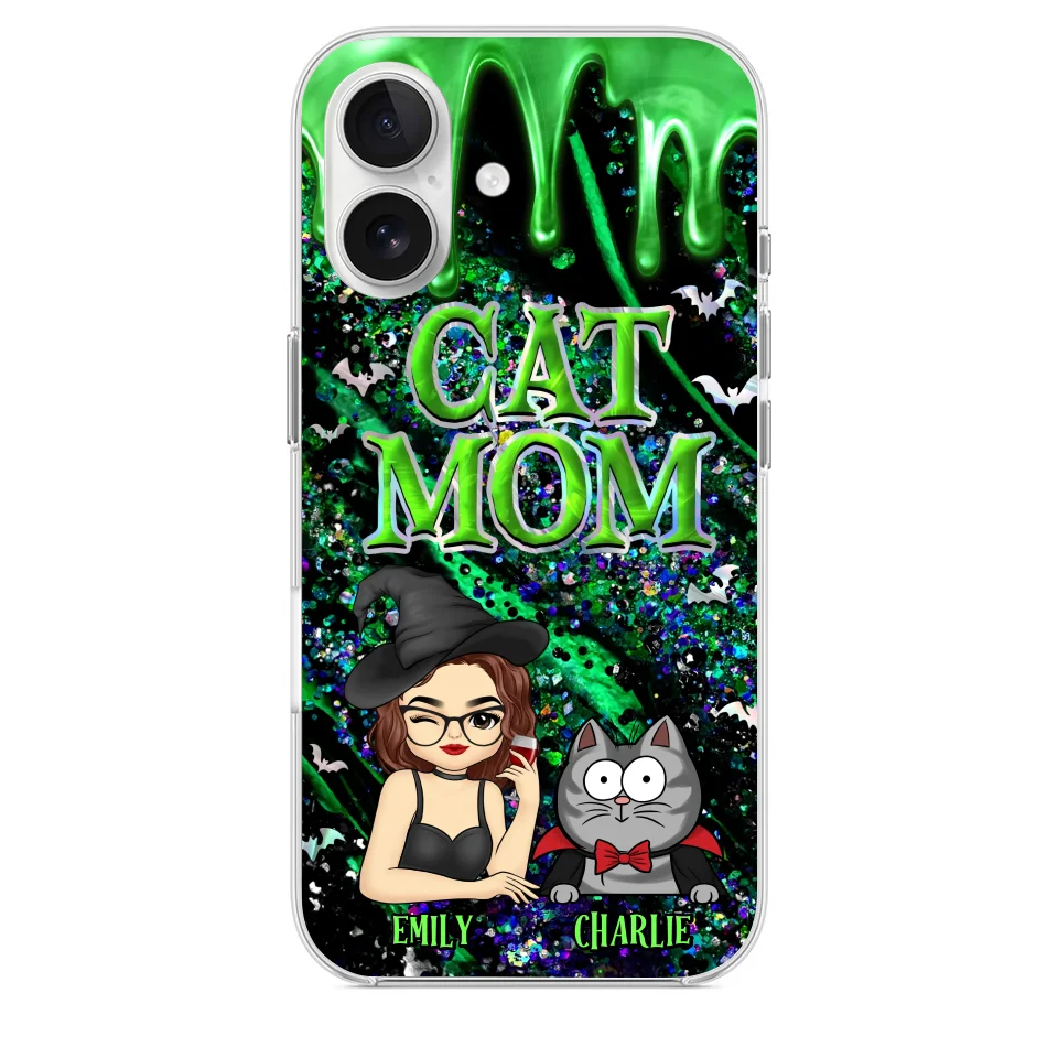 Witchy Vibes For Cat Mom This Halloween - Cat Personalized Custom Clear Phone Case - Halloween Gift For Pet Owners, Pet Lovers