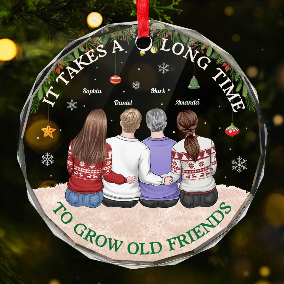 We Are Rich In Friends - Bestie Personalized Custom Circle Glass Ornament - Christmas Gift For Best Friends, BFF, Sisters