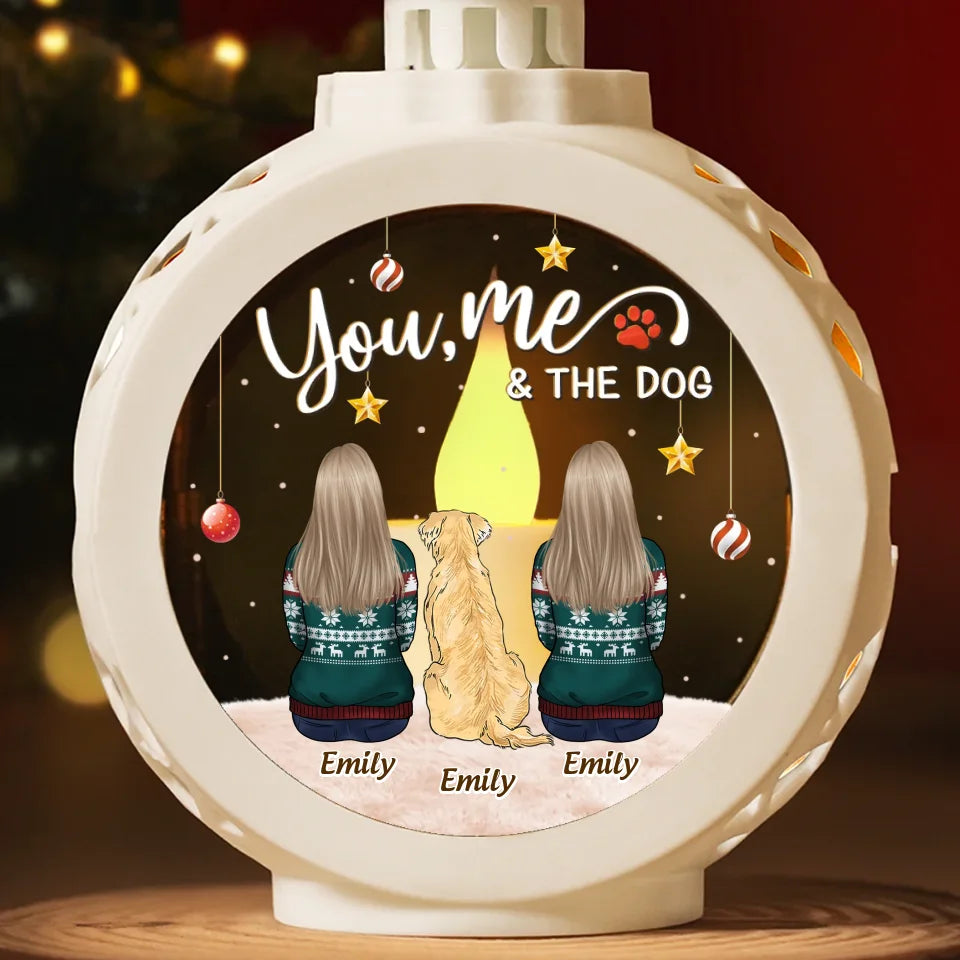 Have A Pawesome Holiday Season - Couple Personalized Custom Candlelight Lantern Ornament - Christmas Gift For Husband Wife, Anniversary, Pet Owners, Pet Lovers