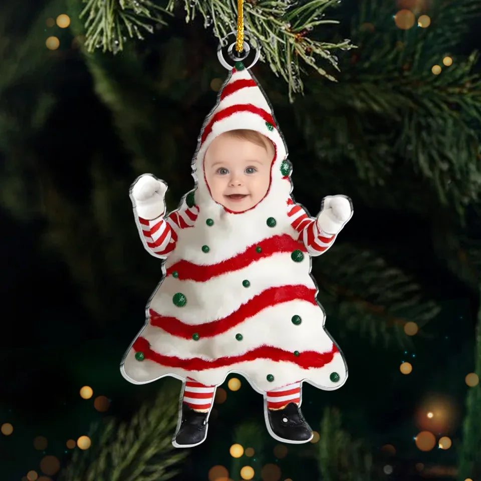 Custom Photo Santa’s Littlest Helper Is The Cutest One Of All - Family Personalized Custom Ornament - Acrylic Custom Shaped - Christmas Gift For Baby Kids, Newborn Baby, First Christmas