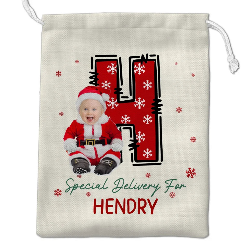 Custom Photo A Little Miracle Has Arrived - Personalized Custom Christmas Favor Bag - Christmas Gift For Kid