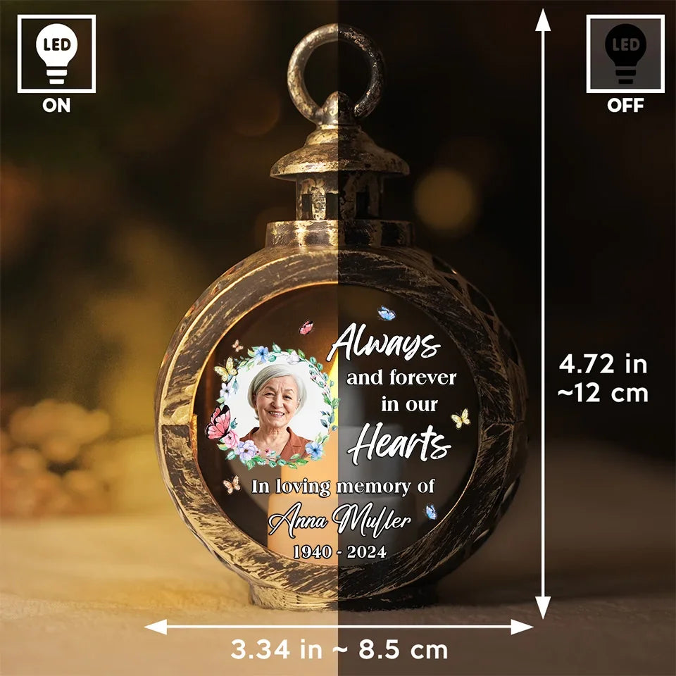 Custom Photo A Silent Thought, A Quiet Prayer - Memorial Personalized Custom Candlelight Lantern Ornament - Sympathy Gift, Christmas Gift For Family Members