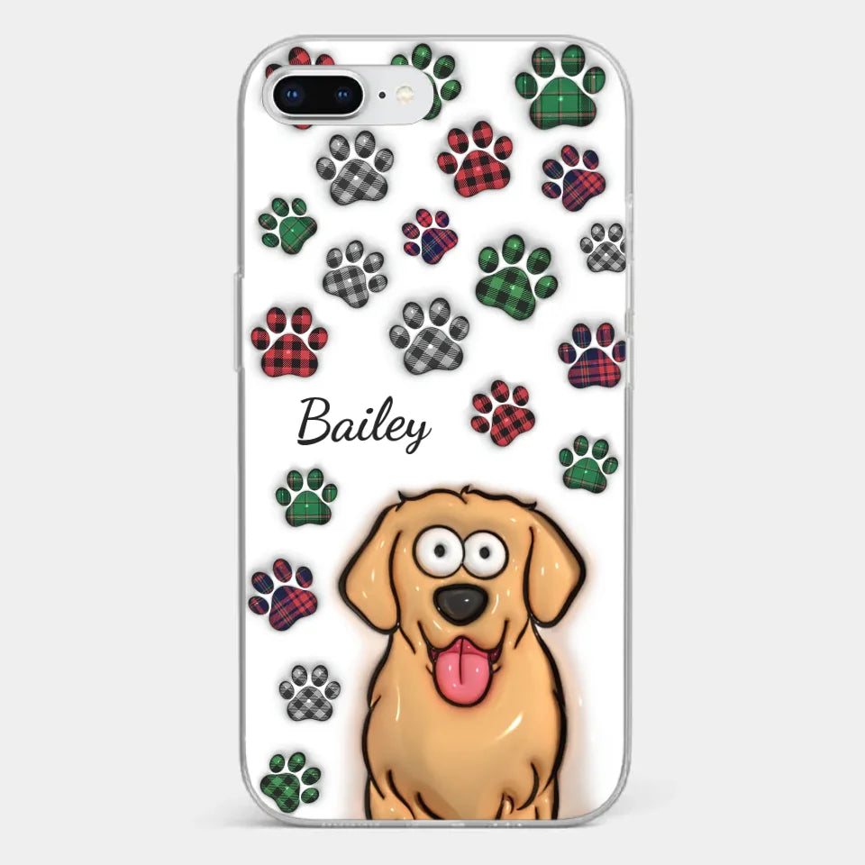 My Prints Follow Every Places You Go - Dog & Cat Personalized Custom 3D Inflated Effect Printed Clear Phone Case - Gift For Pet Owners, Pet Lovers