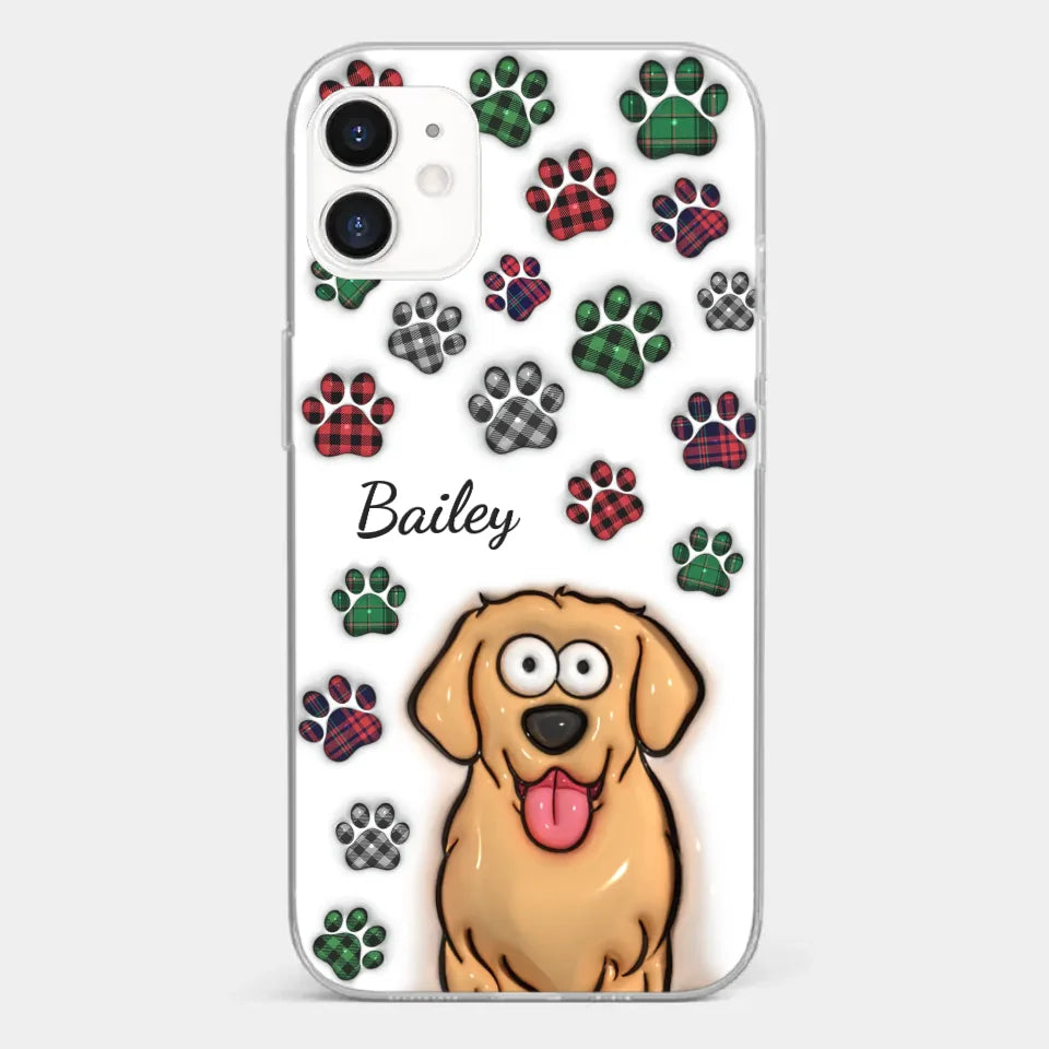 My Prints Follow Every Places You Go - Dog & Cat Personalized Custom 3D Inflated Effect Printed Clear Phone Case - Gift For Pet Owners, Pet Lovers