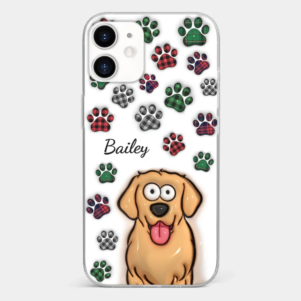 My Prints Follow Every Places You Go - Dog & Cat Personalized Custom 3D Inflated Effect Printed Clear Phone Case - Gift For Pet Owners, Pet Lovers
