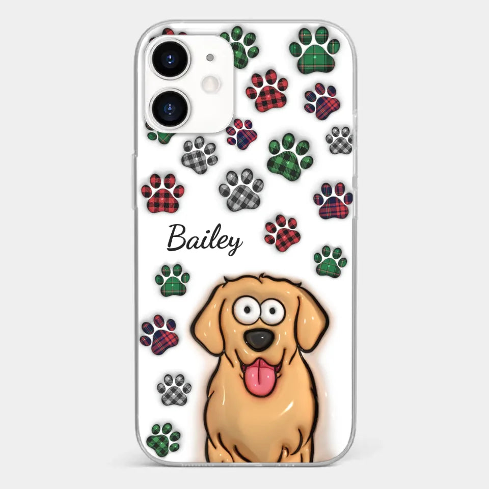 My Prints Follow Every Places You Go - Dog & Cat Personalized Custom 3D Inflated Effect Printed Clear Phone Case - Gift For Pet Owners, Pet Lovers