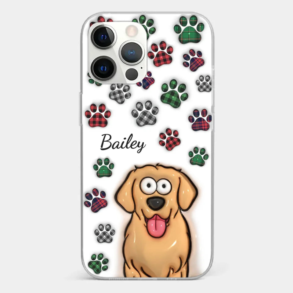 My Prints Follow Every Places You Go - Dog & Cat Personalized Custom 3D Inflated Effect Printed Clear Phone Case - Gift For Pet Owners, Pet Lovers