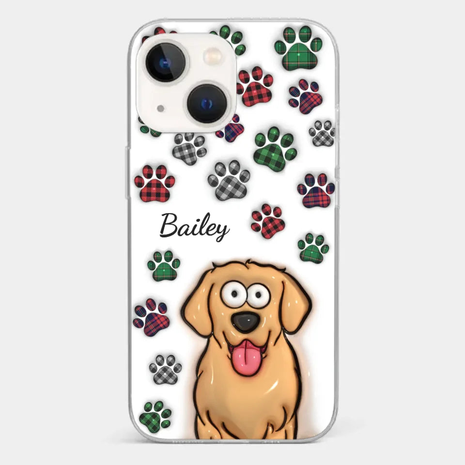 My Prints Follow Every Places You Go - Dog & Cat Personalized Custom 3D Inflated Effect Printed Clear Phone Case - Gift For Pet Owners, Pet Lovers