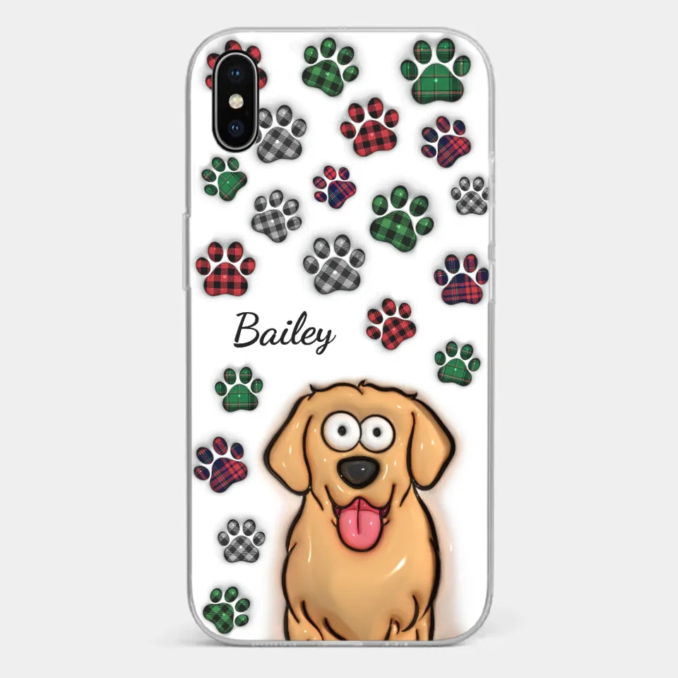 My Prints Follow Every Places You Go - Dog & Cat Personalized Custom 3D Inflated Effect Printed Clear Phone Case - Gift For Pet Owners, Pet Lovers