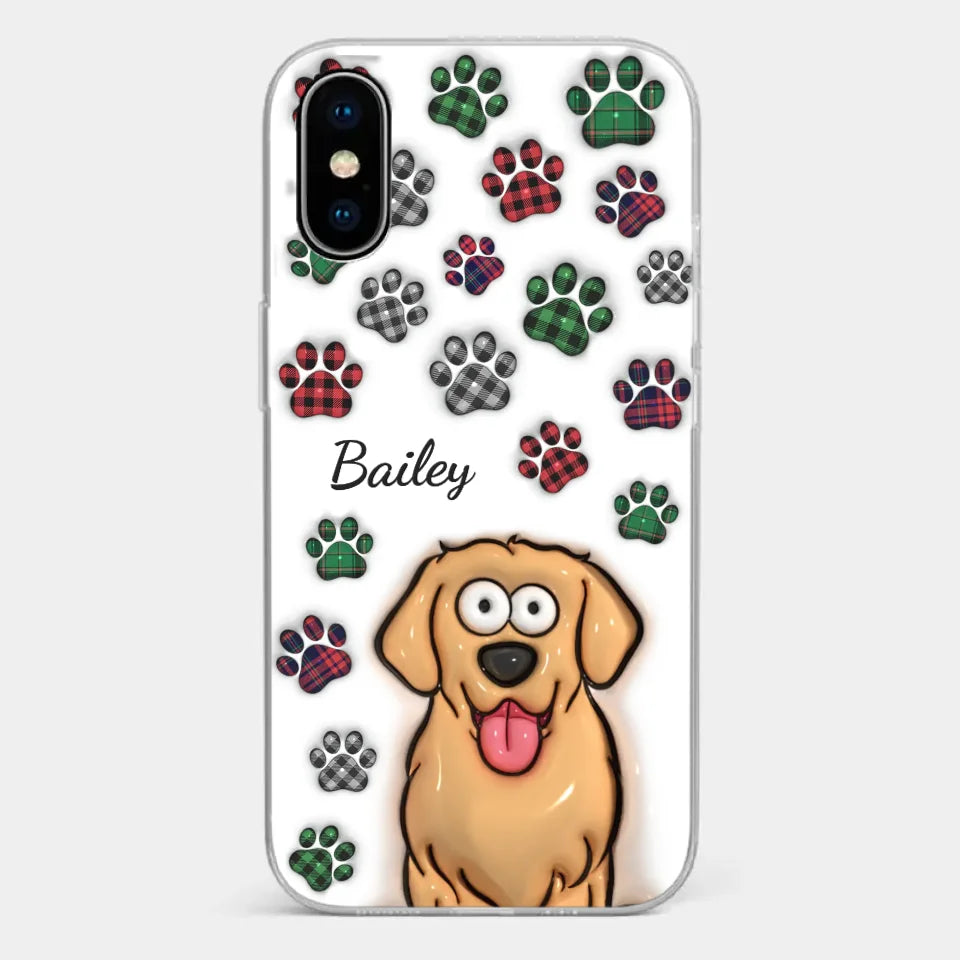 My Prints Follow Every Places You Go - Dog & Cat Personalized Custom 3D Inflated Effect Printed Clear Phone Case - Gift For Pet Owners, Pet Lovers
