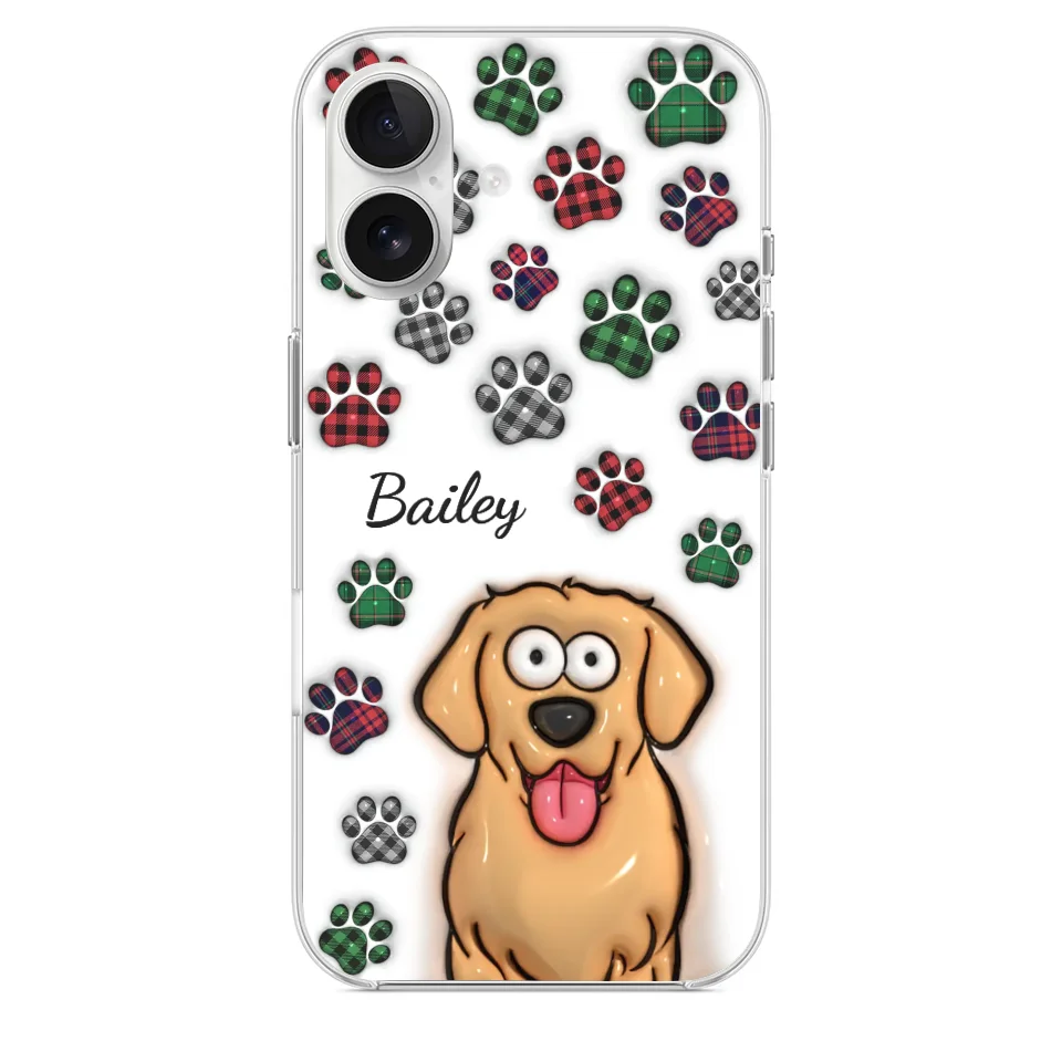 My Prints Follow Every Places You Go - Dog & Cat Personalized Custom 3D Inflated Effect Printed Clear Phone Case - Gift For Pet Owners, Pet Lovers