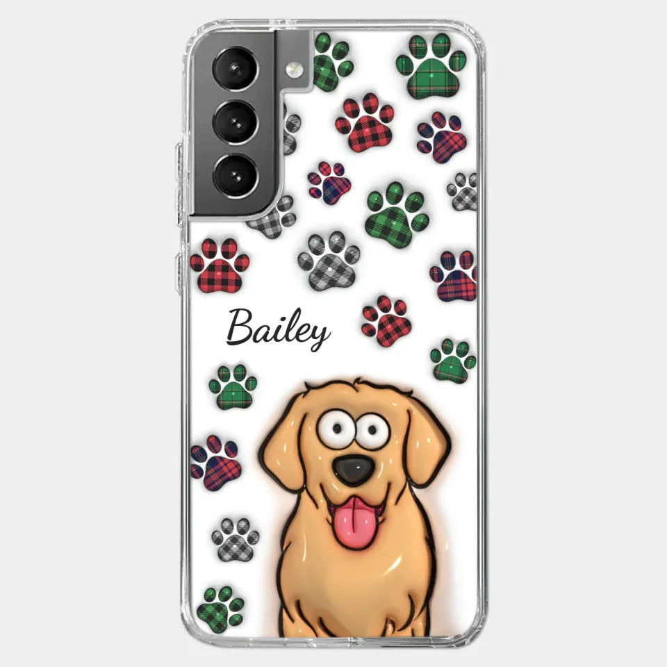 My Prints Follow Every Places You Go - Dog & Cat Personalized Custom 3D Inflated Effect Printed Clear Phone Case - Gift For Pet Owners, Pet Lovers