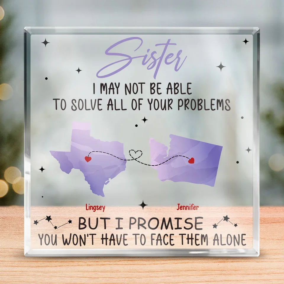 Not Near, But Dear As Always - Bestie Personalized Custom Square Shaped Acrylic Plaque - Gift For Best Friends, BFF, Sisters