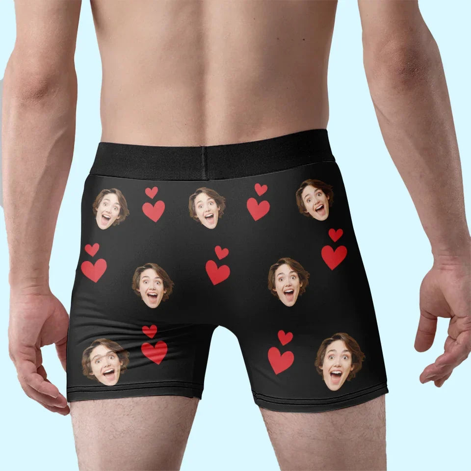 Custom Photo I Licked It, So It's Mine - Funny Personalized Custom Boxer Briefs, Men's Boxers - Christmas Gift For Boyfriend, Husband, Anniversary