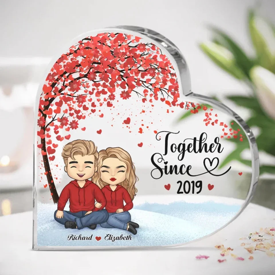 Love Is Love - Couple Personalized Custom Heart Shaped Acrylic Plaque - Christmas Gift For Husband Wife, Anniversary, LGBTQ+