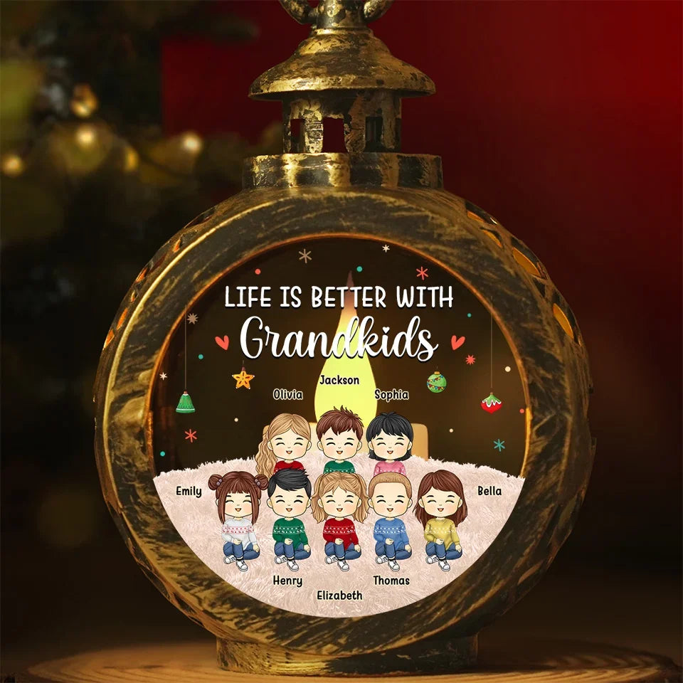 Christmas Keeps Us All Sticking Together - Family Personalized Custom Candlelight Lantern Ornament - Christmas Gift For Grandma, Grandpa, Grandkid
