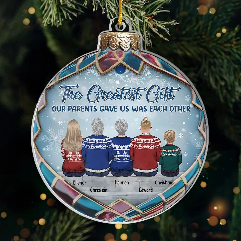 The Best Moments Are Made With Family - Family Personalized Custom Ornament - Acrylic Custom Shaped - Christmas Gift For Family Members