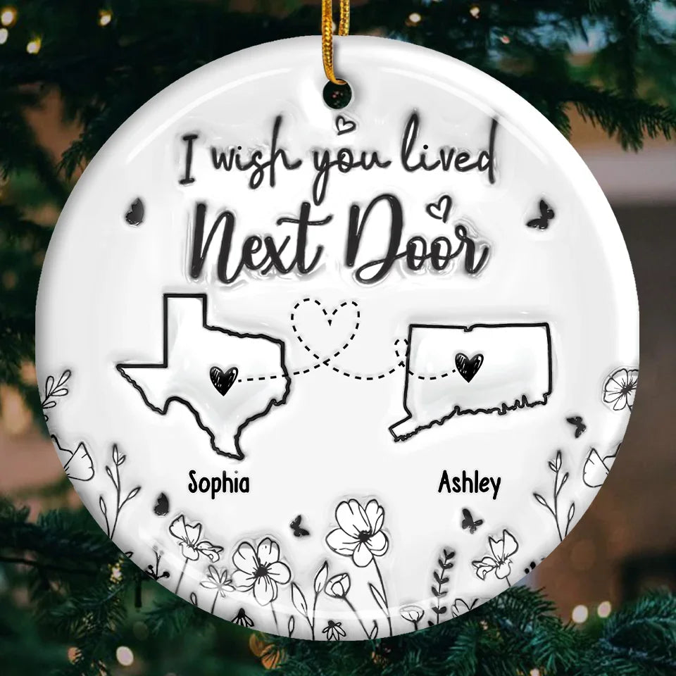 True Friendship Can Bridge Any Gap Between Us - Bestie Personalized Custom 3D Inflated Effect Printed Ornament - Ceramic Round Shaped - Christmas Gift For Best Friends, BFF, Sisters