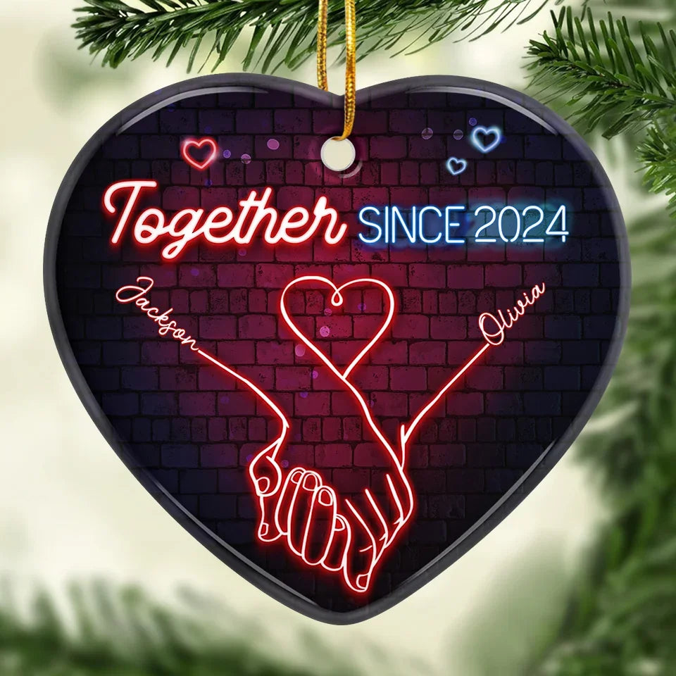 Together, We’ll Make Every Moment Count - Couple Personalized Custom Ornament - Ceramic Heart Shaped - Christmas Gift For Husband Wife, Anniversary