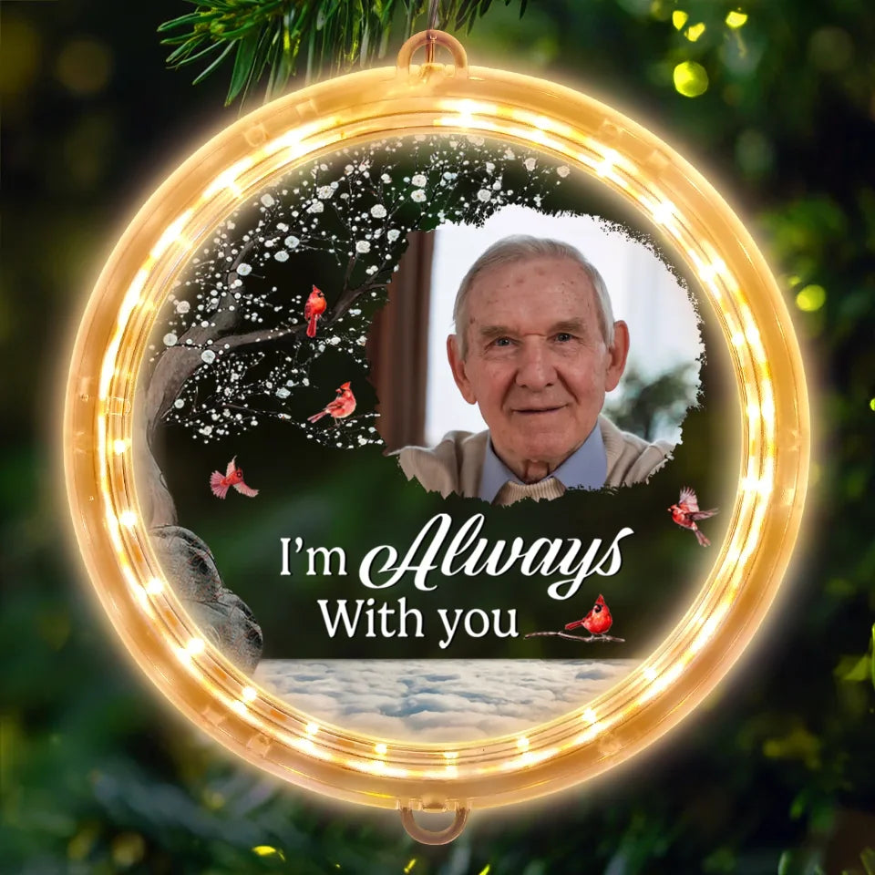 Custom Photo With Deepest Sympathy And Love - Memorial Personalized Custom LED Pendant Light Ornament - Sympathy Gift, Christmas Gift For Family Members