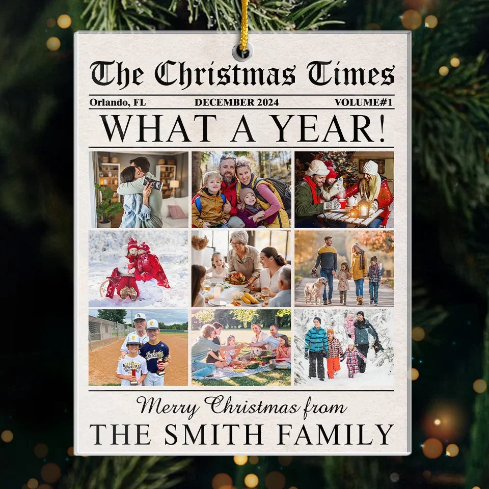 Custom Photo The Christmas Times - Family Personalized Custom Ornament - Acrylic Custom Shaped - Christmas Gift For Family Members