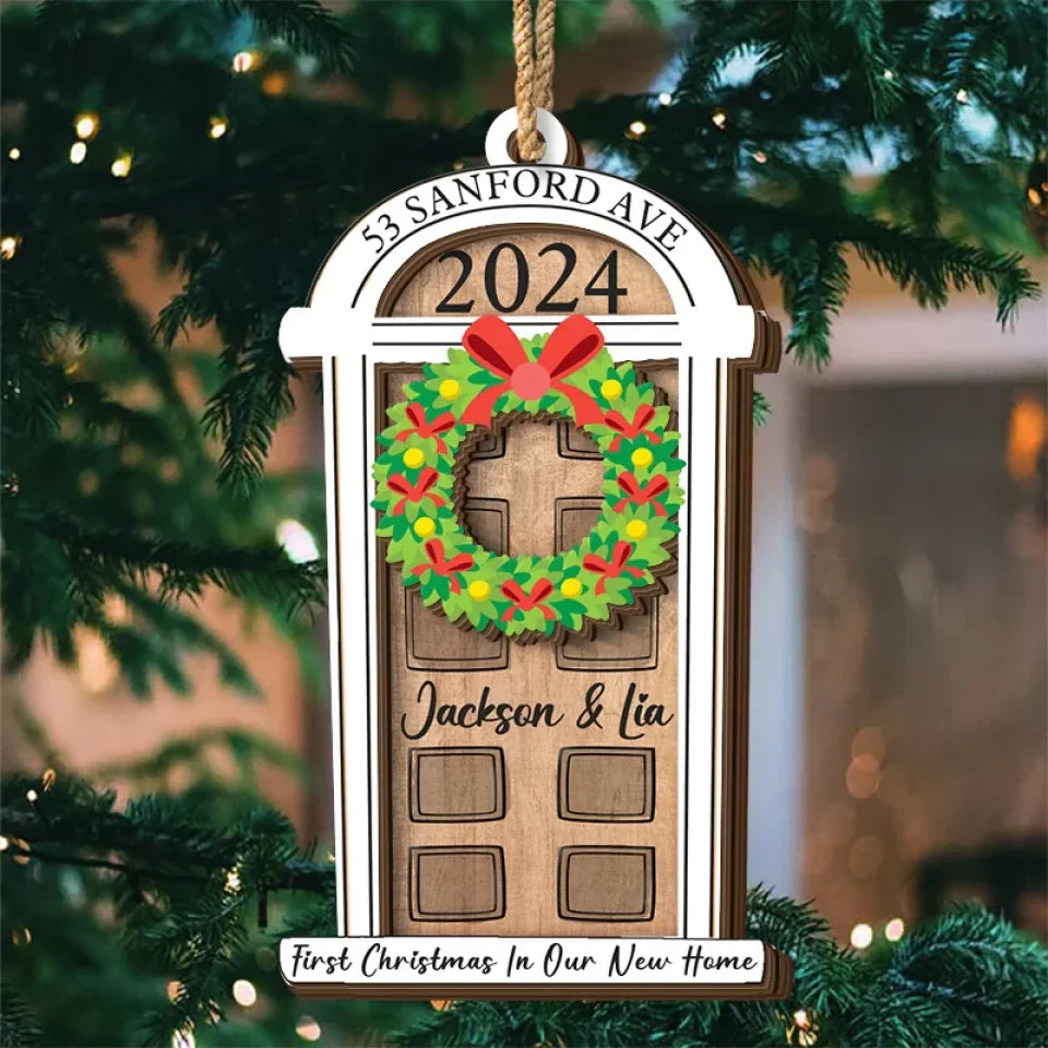 Another Christmas With You - Couple Personalized Custom Shaped 2 Layered Wood Christmas Ornament - Christmas Gift For Husband Wife, Anniversary