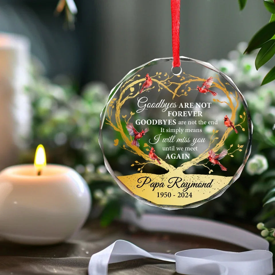 A Beautiful Soul Never Fades - Memorial Personalized Custom Circle Glass Ornament - Sympathy Gift, Christmas Gift For Family Members