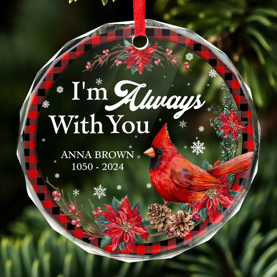 Never Forget That I Miss You - Memorial Personalized Custom Circle Glass Ornament - Sympathy Gift, Christmas Gift For Family Members