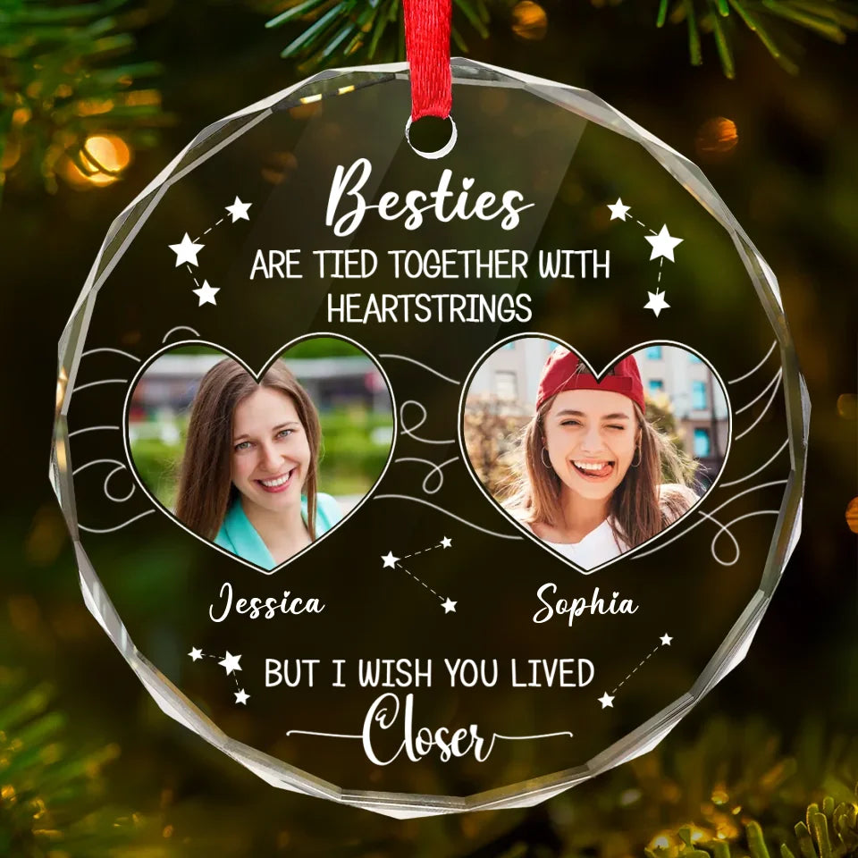 Custom Photo Friendship Is A Special Bond - Bestie Personalized Custom Circle Glass Ornament - Christmas Gift For Best Friends, BFF, Sisters