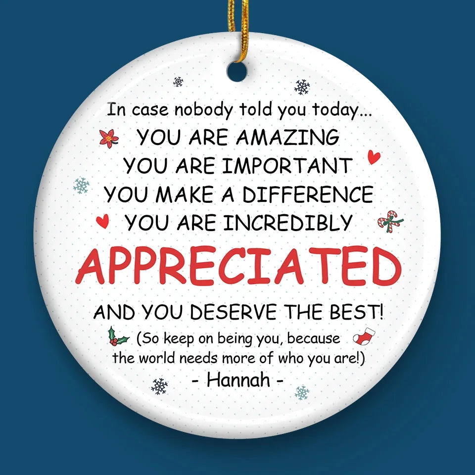 Friends At Work Make Long Days So Much Brighter - Coworker Personalized Custom Ornament - Ceramic Round Shaped - Christmas Gift For Coworkers, Work Friends, Colleagues