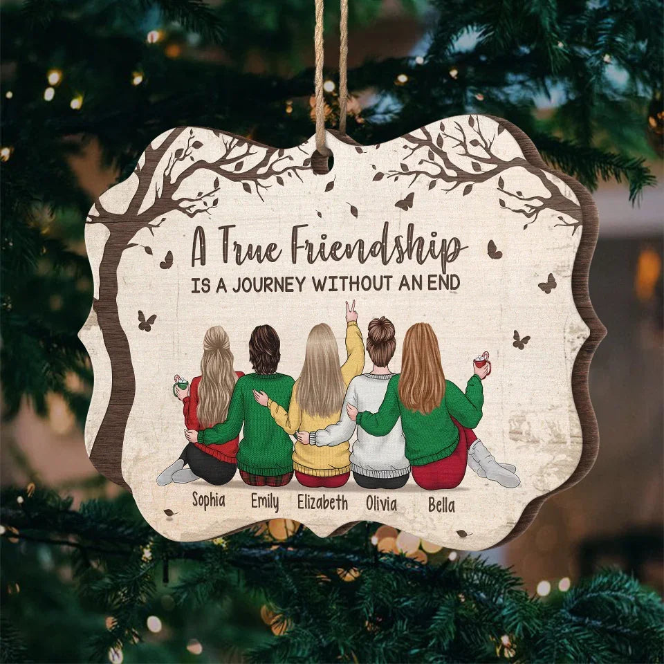 Jingle Ladies Rock - Bestie Personalized Custom Ornament - Wood Custom Shaped - Christmas Gift For Best Friends, BFF, Sisters