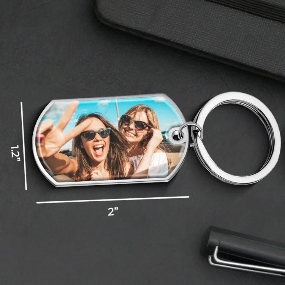Custom Photo I Enjoy This Journey With You - Bestie Personalized Custom Keychain - Gift For Best Friends, BFF, Sisters