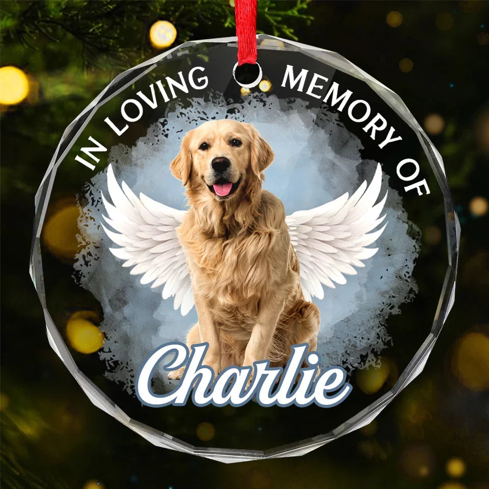 Custom Photo Where There Is Love, There Is No End - Memorial Personalized Custom Circle Glass Ornament - Sympathy Gift, Christmas Gift For Pet Owners, Pet Lovers