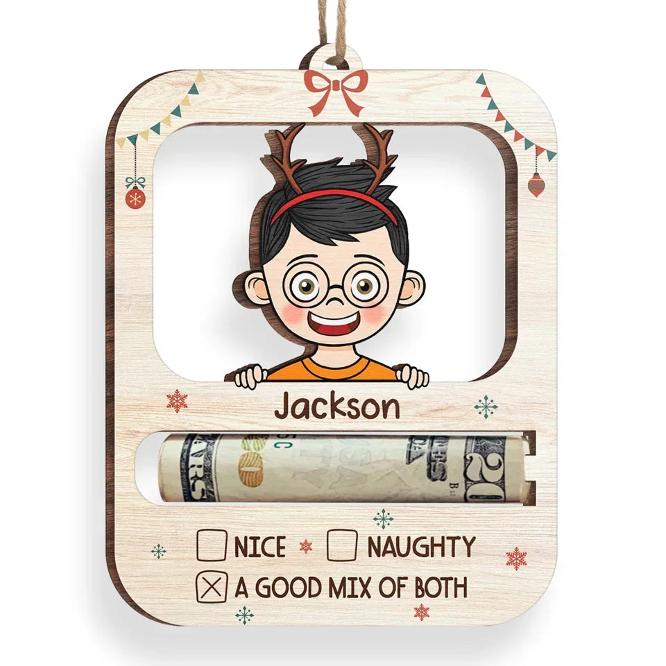 A Family Is A Team Of Love - Family Personalized Custom Ornament, Money Holder - Wood Custom Shaped -  Christmas Gift For Family Members