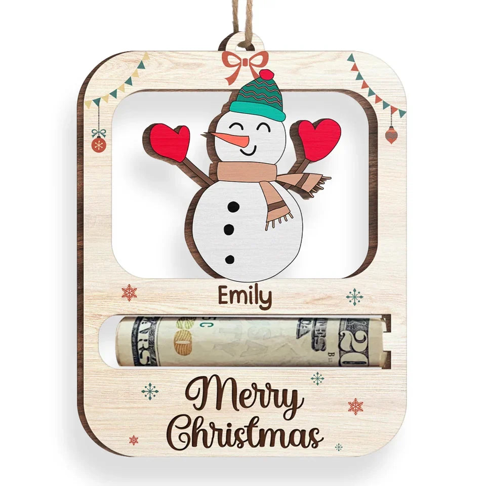 Family Makes Everything Better - Family Personalized Custom Ornament, Money Holder - Wood Custom Shaped -  Christmas Gift For Family Members