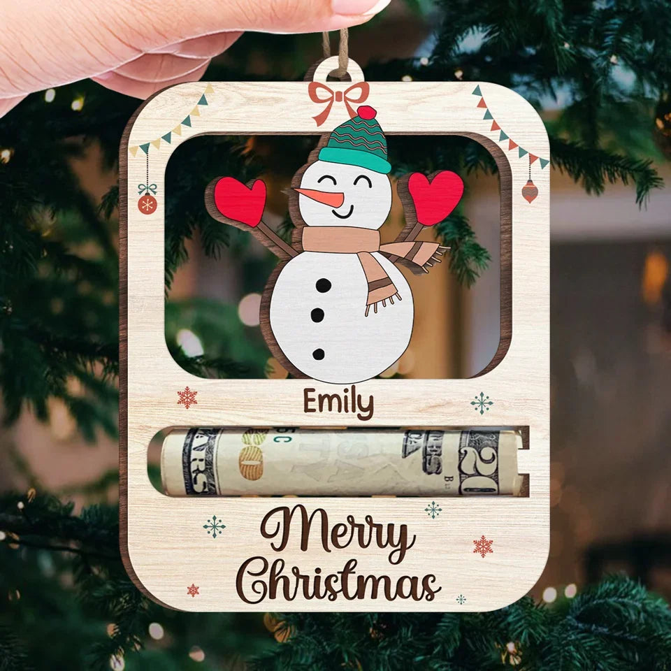 Family Makes Everything Better - Family Personalized Custom Ornament, Money Holder - Wood Custom Shaped -  Christmas Gift For Family Members
