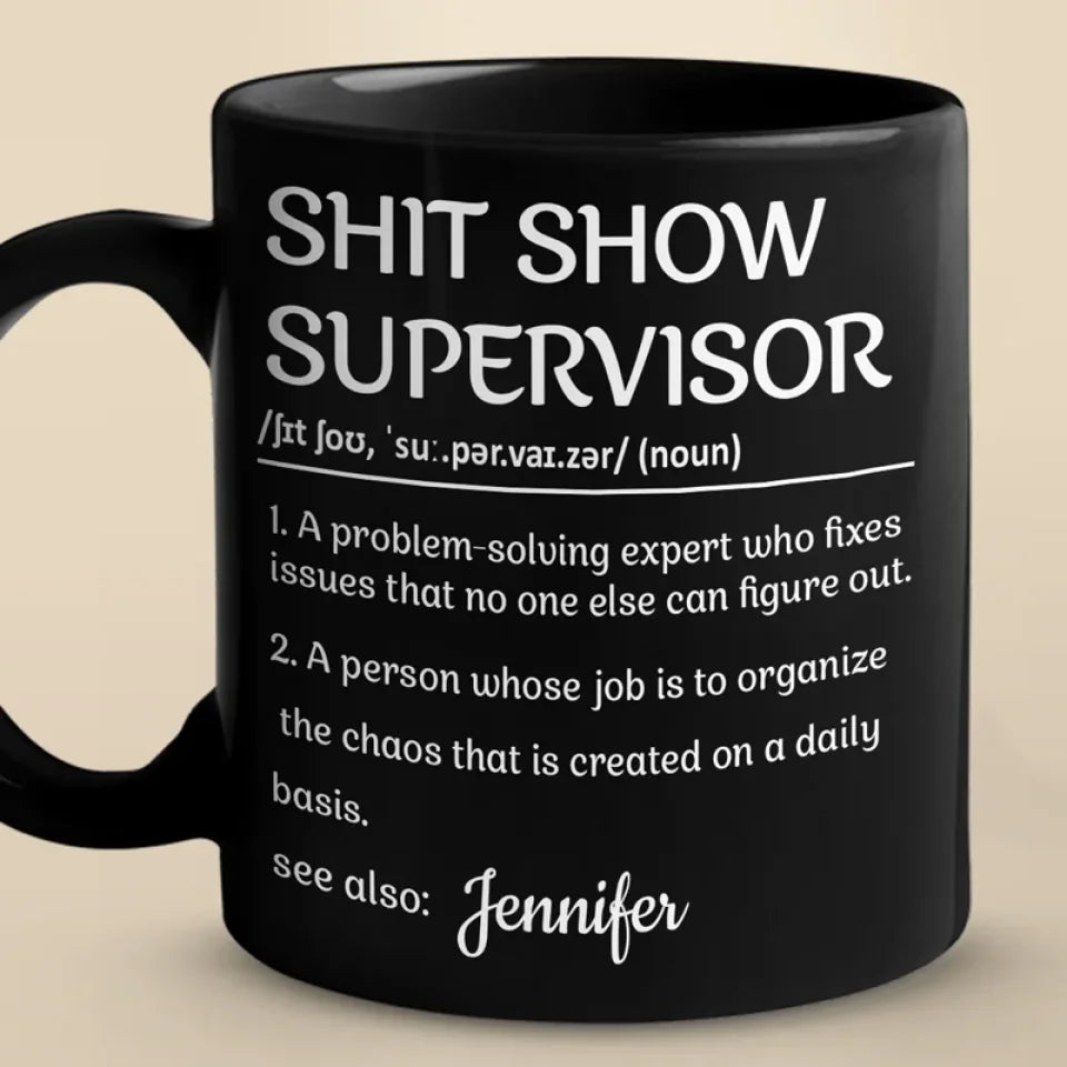The Cool-Headed Problem Solver - Coworker Personalized Custom Black Mug - Christmas Gift For Coworkers, Work Friends, Colleagues