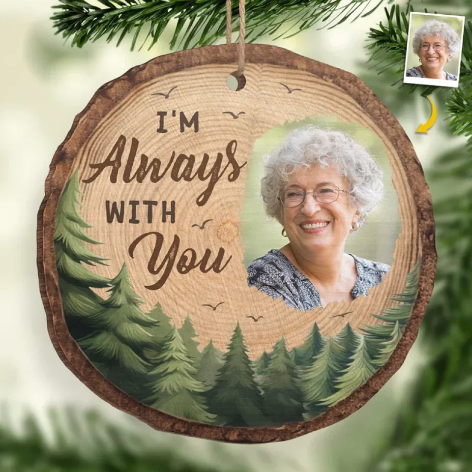 Custom Photo Your Spirit Lives On In Our Hearts - Memorial Personalized Custom Ornament - Wood Custom Shaped - Sympathy Gift, Christmas Gift For Family Members