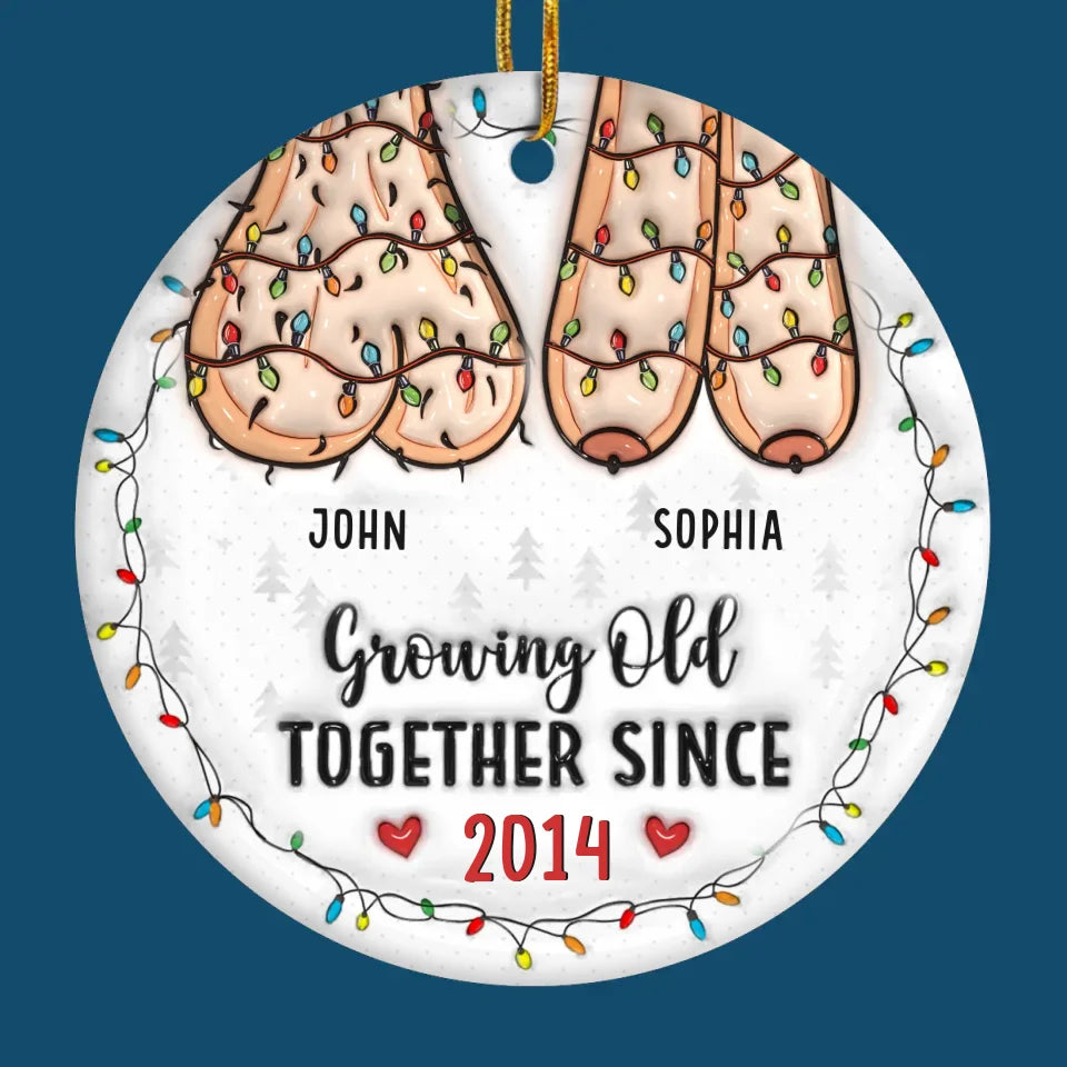 A Lifetime Is Never Enough With You - Couple Personalized Custom 3D Inflated Effect Printed Ornament - Ceramic Round Shaped - New Arrival, Christmas Gift For Husband Wife, Anniversary AMZ