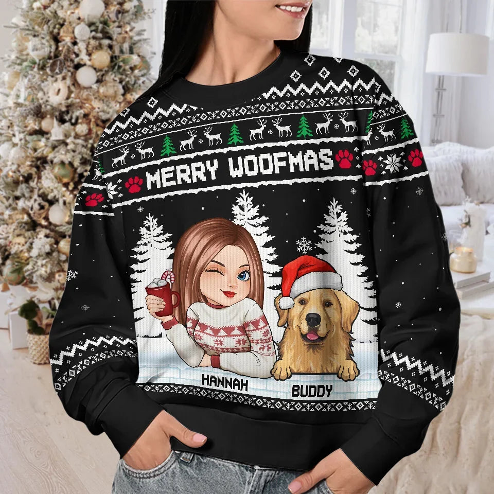 The Road To My Heart Is Paved With Paw Prints - Dog & Cat Personalized Custom Ugly Sweatshirt - Unisex Wool Jumper - Christmas Gift For Pet Owners, Pet Lovers